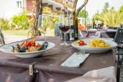 Restauracja, Camping Bella Italia, Jezioro Garda, Włochy