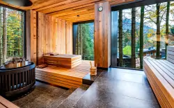 Drewniana sauna, Hotel Fischerwirt Natur.WaldSPA ****, Faistenau, Austria