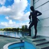 Rzeźba przy nabrzeżu, Grand Hotel Residence ****, Piešťany, Pieszczany, Słowacja