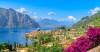 Panorama jeziora z miastem, Hotel Sole ***, Malcesine, Włochy